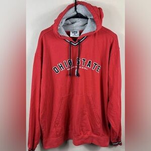 Vintage Ohio State Buckeyes Hoodie Sweatshirt Sz Large OSU Red Lee Sport Brand